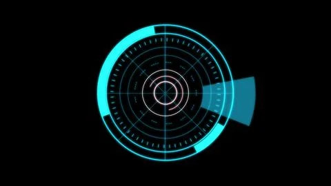 Futuristic digital modern circle interface HUD isolated on black background. Stock Illustration