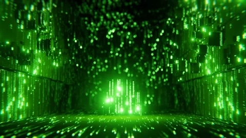 Futuristic digital motion background green matrix style.3D video loop Stock Footage 201324284