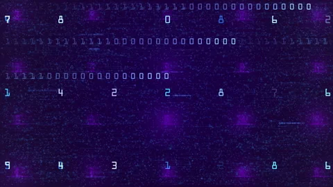 Futuristic Digital Neon Numbers Grid Background Stock Footage 323114726