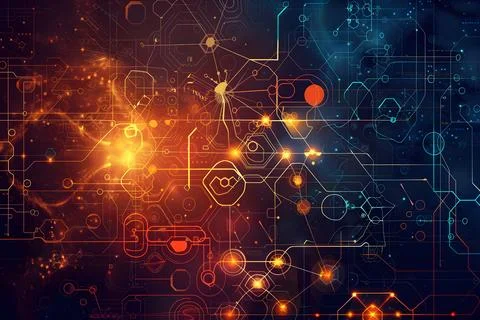 Futuristic digital network abstract background Foto stock