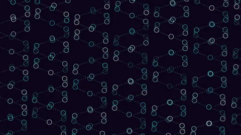 Futuristic digital network background with animated data nodes and connections Stock Footage 334139403