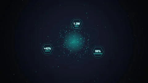 Futuristic Digital Network Connection with Data Flow and Analytics Stock Footage 348072271