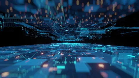 Futuristic Digital Network Data Flow Abstract Background Stock Footage 320769423