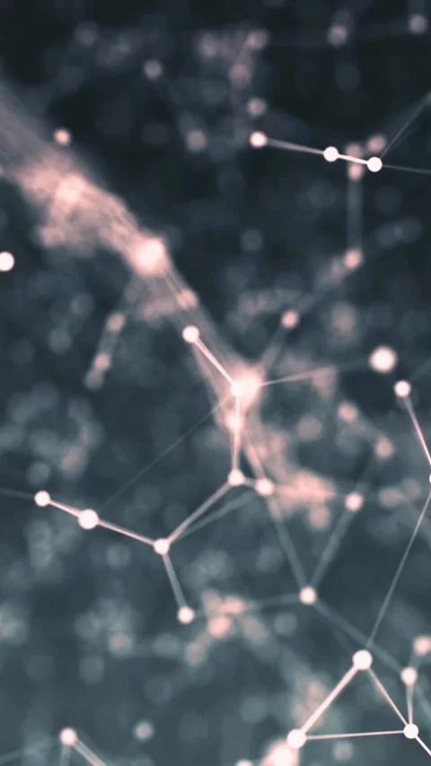 Futuristic digital network data flow animation. Abstract glowing nodes Stock Footage 339638179