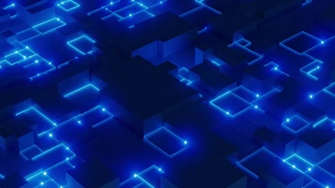Futuristic Digital Network with Glowing Blue Connections Stock Footage 300996110