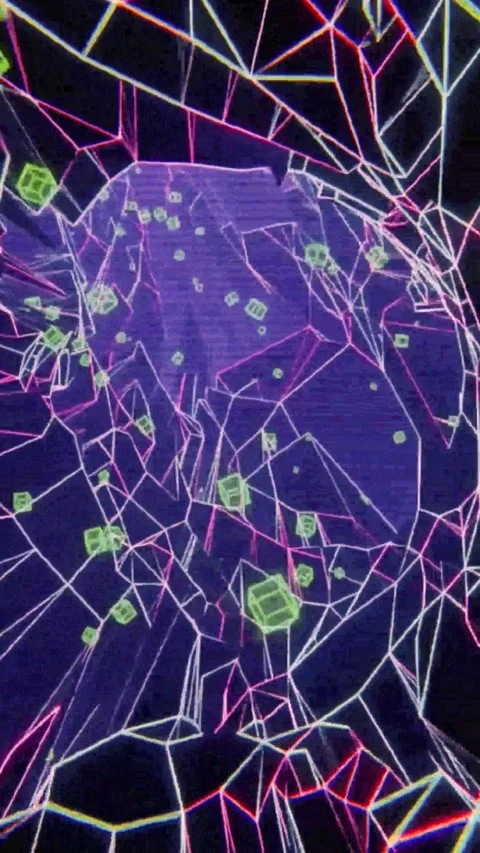 Futuristic digital network grid with glowing Stock Footage 339903678