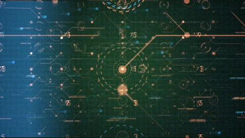 Futuristic Digital Network HUD Interface Tech Background With Data Visualization Stock Footage 334335185