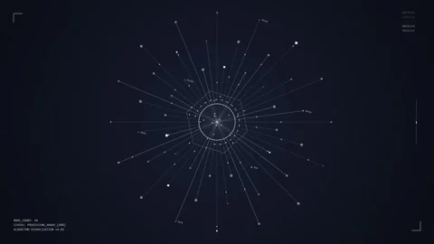 Futuristic digital network HUD interface, abstract data connection, technol.. Stock Footage 348423248