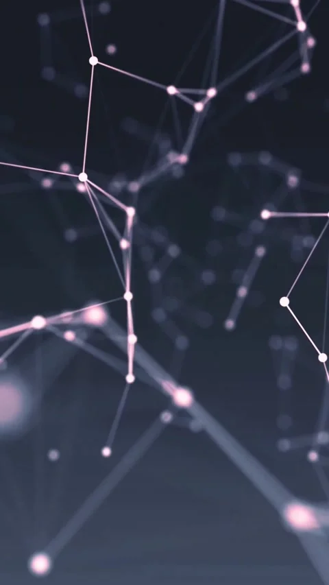 Futuristic digital network nodes connecting in 3D space. High-tech Stock Footage 339638127