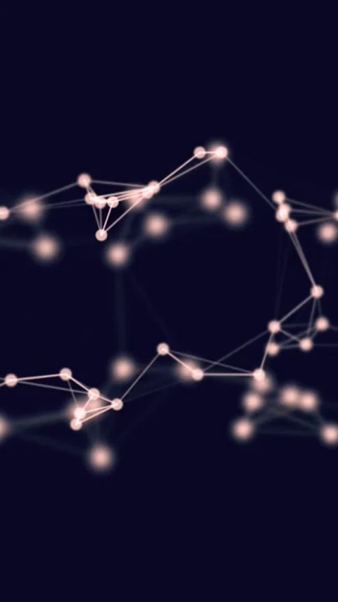 Futuristic digital network nodes connecting in motion. Видео 339638143