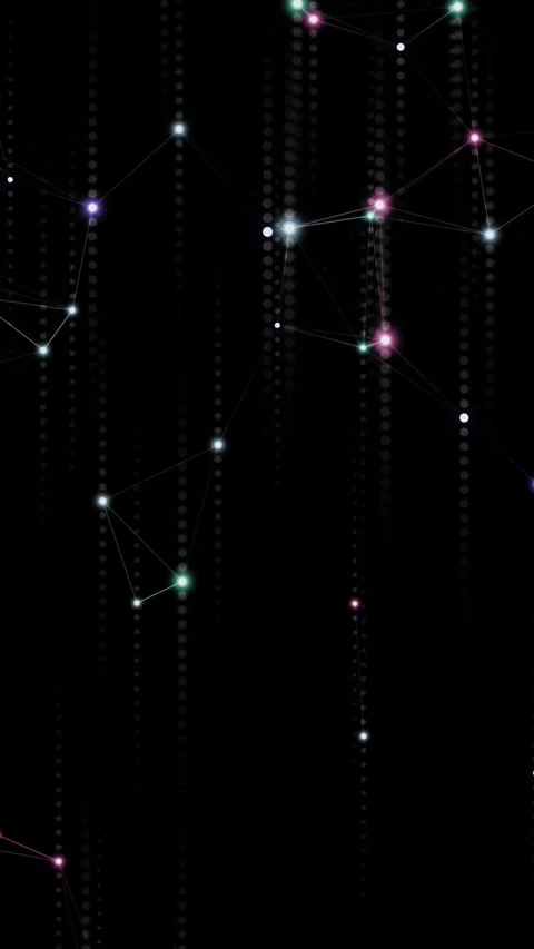 Futuristic Digital Network Plexus Vertical Background Loop Stock Footage 341458123