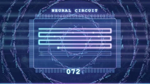Futuristic Digital Neural Circuit Interface with Loading Progress Bar and Data 库存影片 343156515