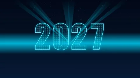 Futuristic Digital New Year Countdown 2027 Video stock 342312092