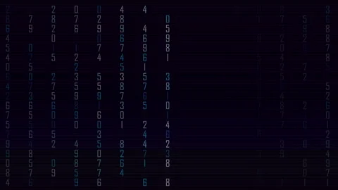 Futuristic Digital Numbers Abstract Background with Scan Lines Stock Footage 297380719