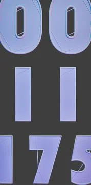 Futuristic Digital Numbers with Geometric Patterns Stock Photos