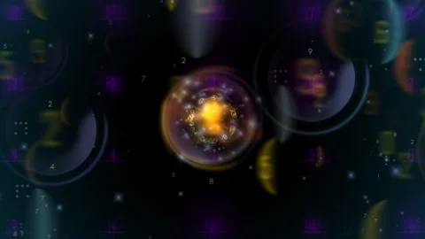Futuristic Digital Orb Data Lens With Glowing Bokeh Lights Stock Footage 330716819
