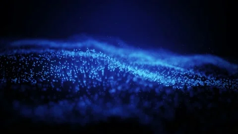 Futuristic Digital Particle Wave Seamless Loop. Network Connections Concept. Stock Footage 171677999