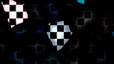 Futuristic digital particles form a grid of light lines that spread Video stock 327396048