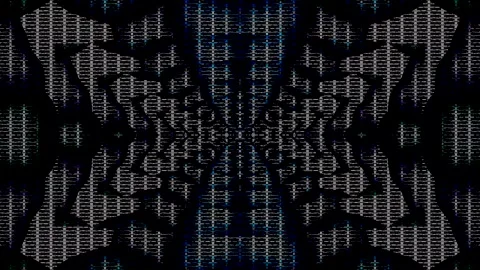 Futuristic digital particles form a grid of light lines that spread 動画素材 327855699