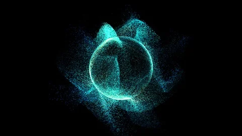 Futuristic Digital Particles Sphere Stock Footage 99758519