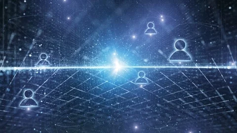 Futuristic digital people network cyberspace animation Video stock 337572439