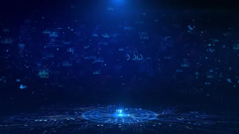 Futuristic Digital Platform Data Interface Technology Elements Advanced platform Stock Footage 341907345
