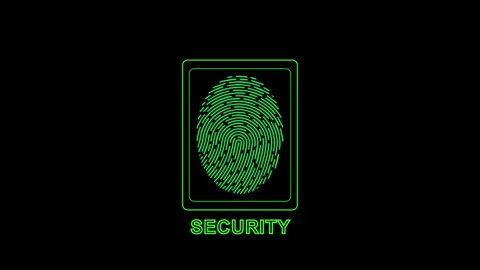 Futuristic digital processing of biometric Animation of fingerprint Stock Footage 342301892