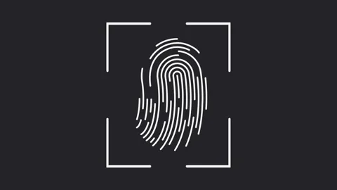 Futuristic digital processing of biometric fingerprint scanner. Concept of Stock Footage 149984505
