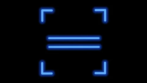 Futuristic Digital QR Code Scanner HUD Element Glowing Blue Neon Loop. Stock Footage 341323267