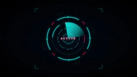 Futuristic digital radar hud interface with active scanning animation for t.. Stock Footage 337565158