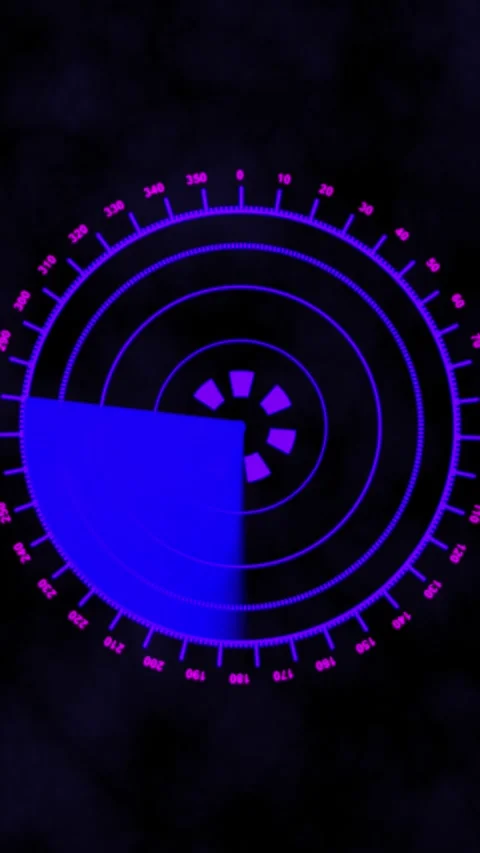 Futuristic digital radar interface Stock Footage 337461660