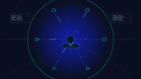 Futuristic digital radar interface hud technology background animation Stock Footage 347202714