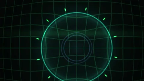 Futuristic Digital Radar Interface Scanning Grid Background Animation. Stock Footage 340525870