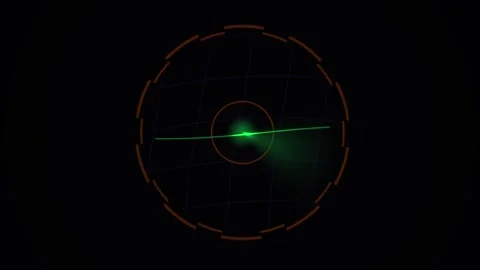 Futuristic Digital Radar Scanning Interface Animation Loop. Stock Footage 340525814