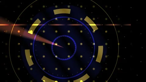 Futuristic Digital Radar Scanning Interface with Rotating Beam and Data Grid. Stock Footage 340525872