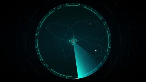 Futuristic digital radar screen displaying celestial constellations and a s.. 動画素材 335826684
