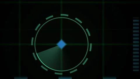 Futuristic Digital Radar Screen Scanning Interface Animation. Stock Footage 340525852