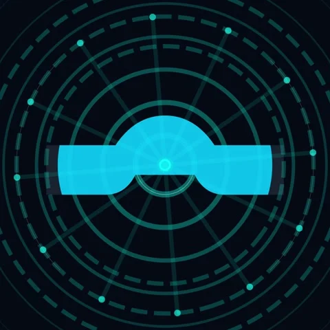 Futuristic digital radar sweep target graphic background for data visualizati Stock Footage 344777972
