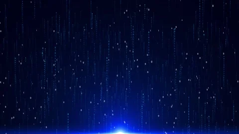Futuristic digital rain binary code matrix background. data flow cyber computing Video stock 292983124