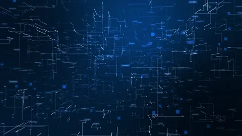 Futuristic digital rain binary code matrix background. data flow cyber computing Video stock 292984044