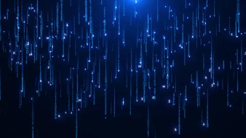 Futuristic digital rain binary code matrix background. data flow cyber computing Video stock 292986110
