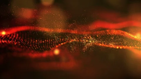 Futuristic Digital Red Abstract Particles Stock Footage 100653978