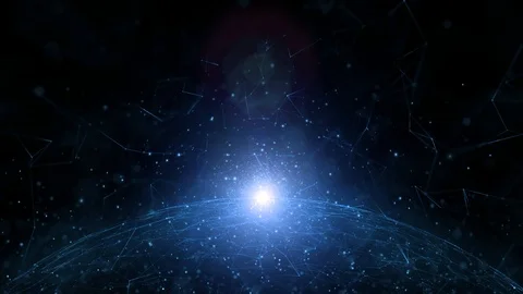 Futuristic digital rotating globe in cyberspace network Stock Footage 111599141