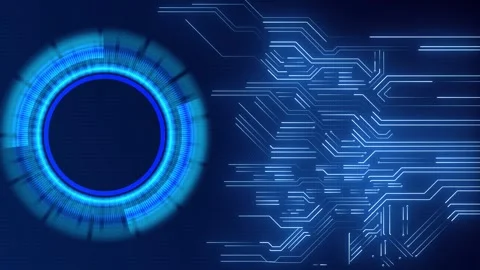Futuristic Digital Scanner HUD with Circuit Network 動画素材 341365934