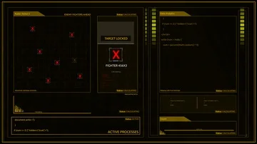 Futuristic Digital Sci-Fi Starship computer screen or interface for Corner Pin C 库存影片 85495177
