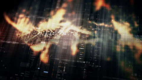 Futuristic digital screen matrix Background Stock Footage 312450948