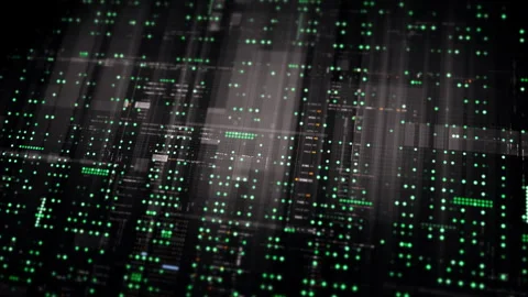 Futuristic digital screen matrix Background Stock Footage 312452182