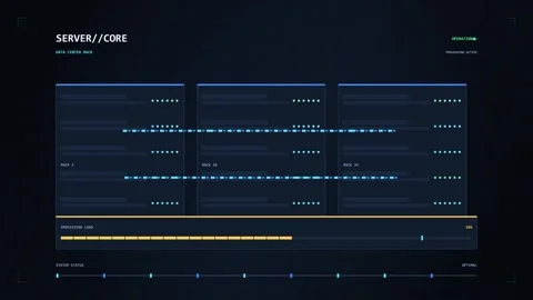 Futuristic Digital Server Core Processing Data Visualization with Active Da.. 動画素材 347361691