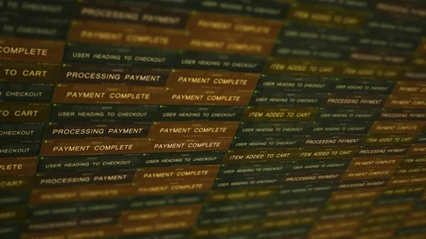 Futuristic Digital Server Technology Concept - Processing Online Payment V2 Stock Footage 93168073