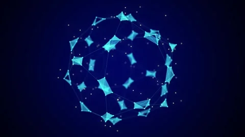 Futuristic digital shape from dots and lines in cyberspace Stock Footage 313028741
